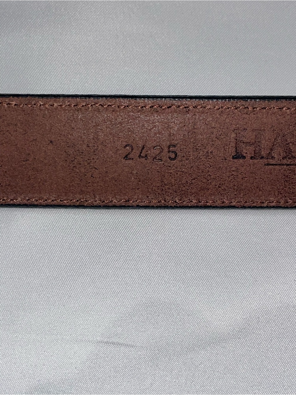 Hanks Belts Esquire Raised Leather Belt 2425 Made in USA Steel Buckle Size 46 - Picture 6 of 8
